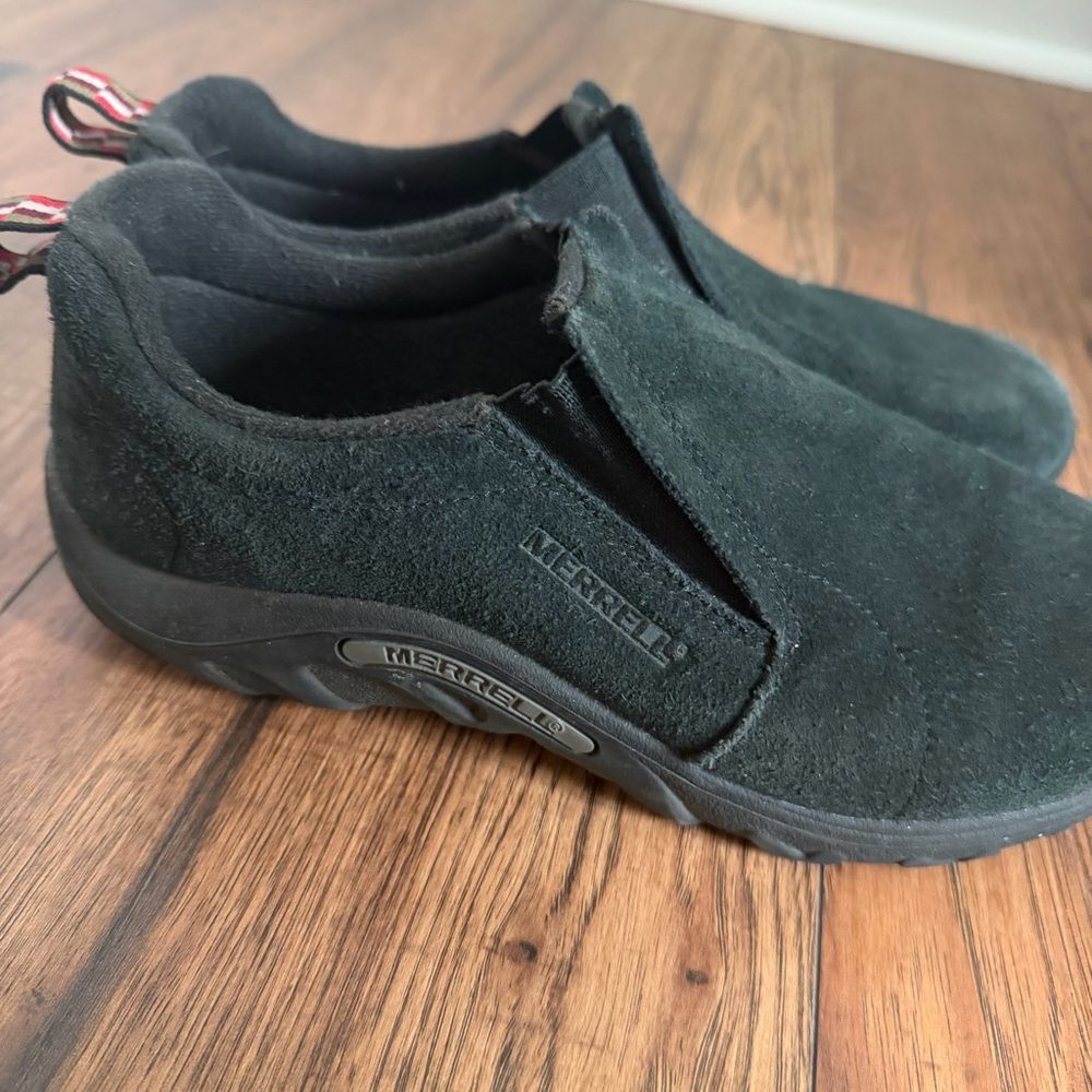 Merrell Jungle Moc Midnight Black Suede Slip On Shoes Mens Size 6 Gorpcore Trail